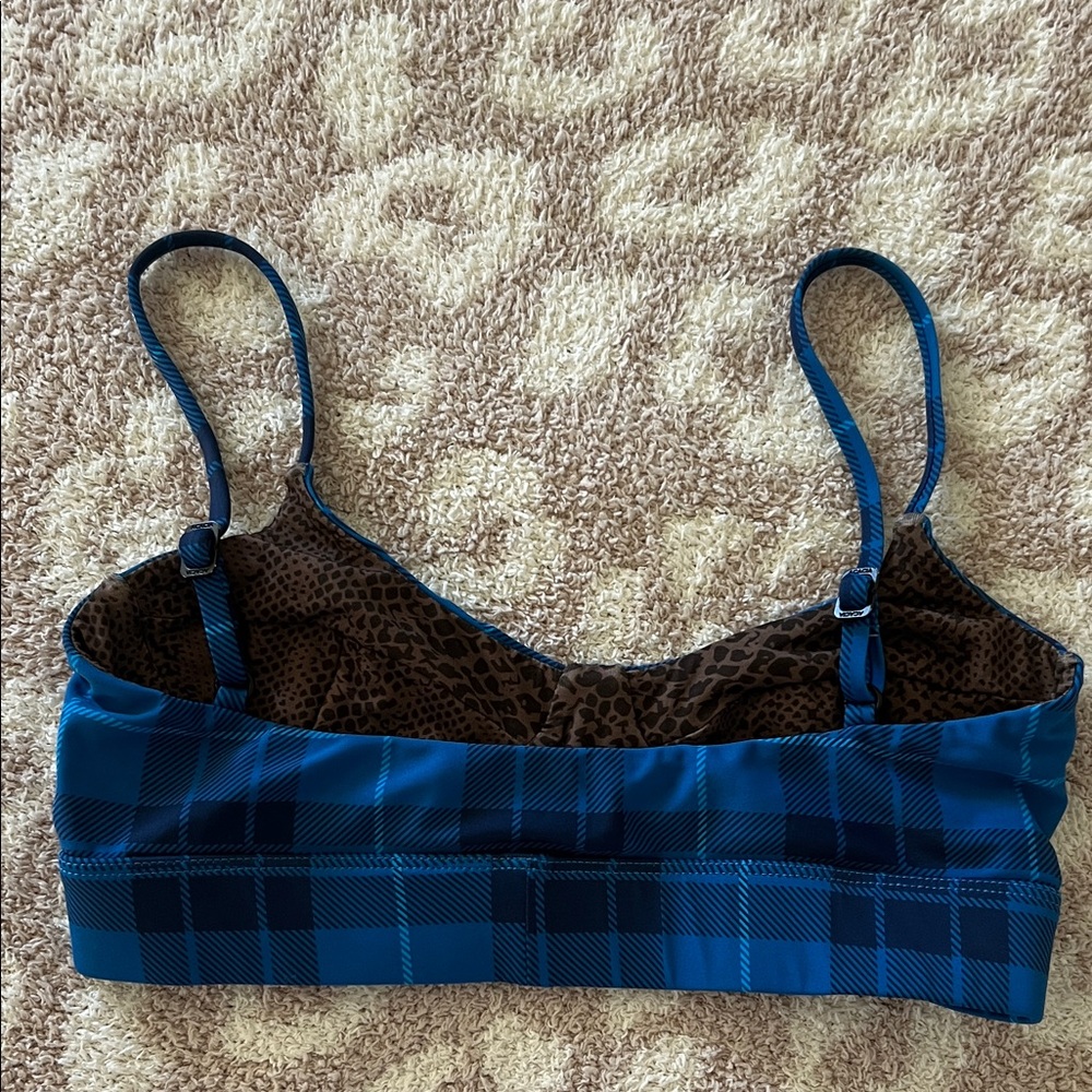 Plaid Blue Acacia Bralette - Picture 2 of 3